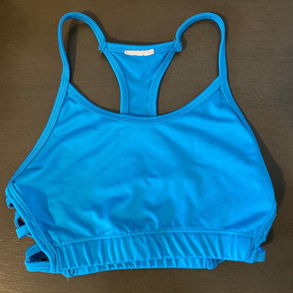 Blue sports bra